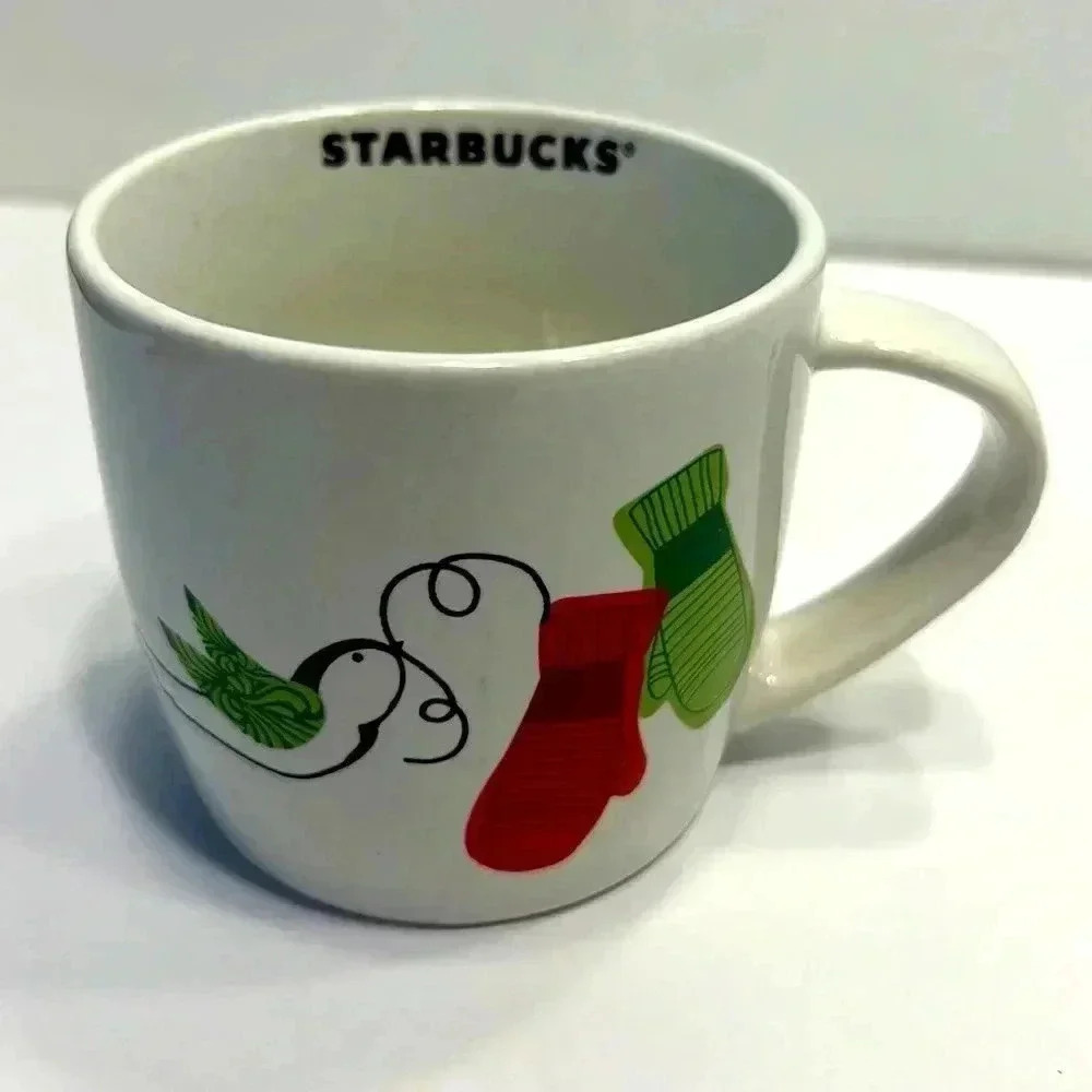Starbucks‎ 2011 Christmas  Bird and Mitten mug 10fl oz